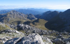A view from Mt Owen looking west into Kahurangi National Park.