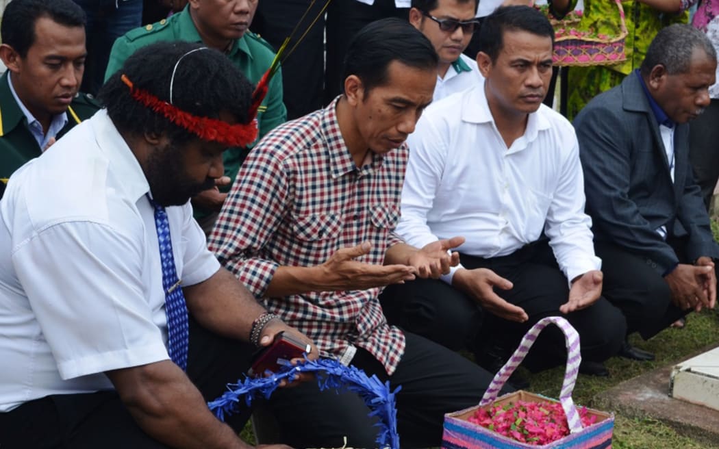 Indonesian presidential candidate Joko Widodo campaigning in Jayapura.