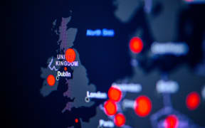 Johns Hopkins University map showing Covid-19 cases in United Kingdom.