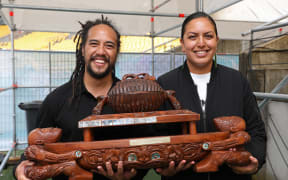 Kawariki Morgan and Marama Jones, leaders of Ngā Tūmanako, Te Toa Whakaihuwaka o Te Matatini.