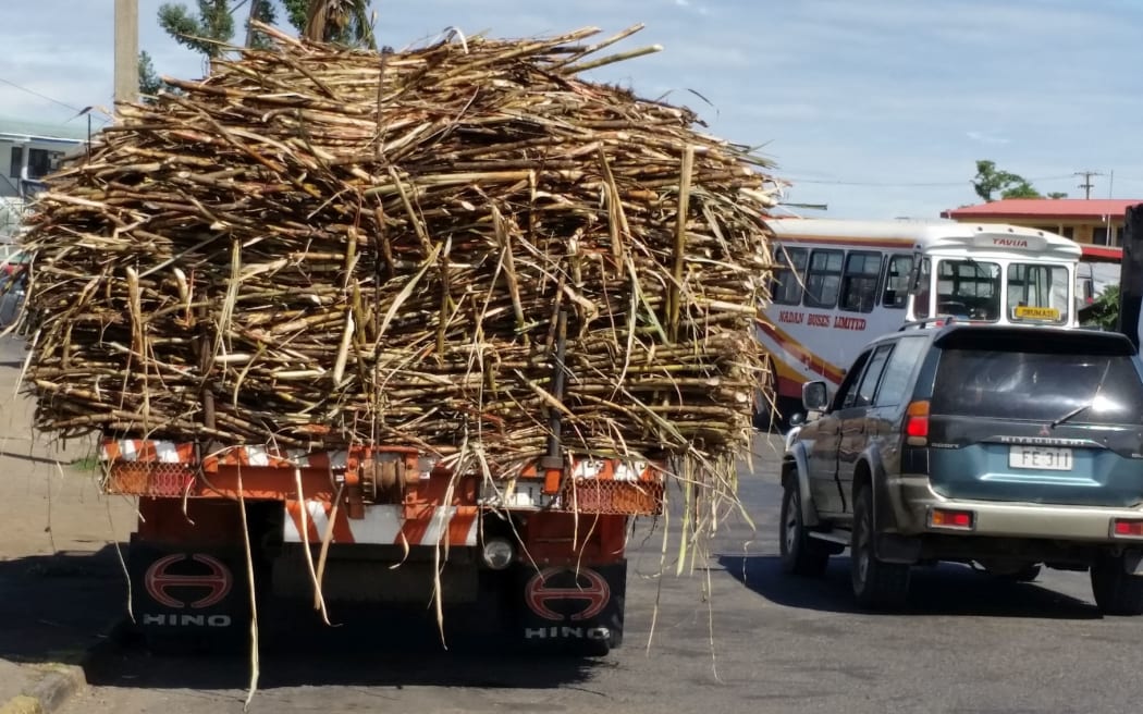 Sugar cane trucks in Fiji's western division.