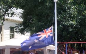 A flag flies at half-mast at St Leonard's School.