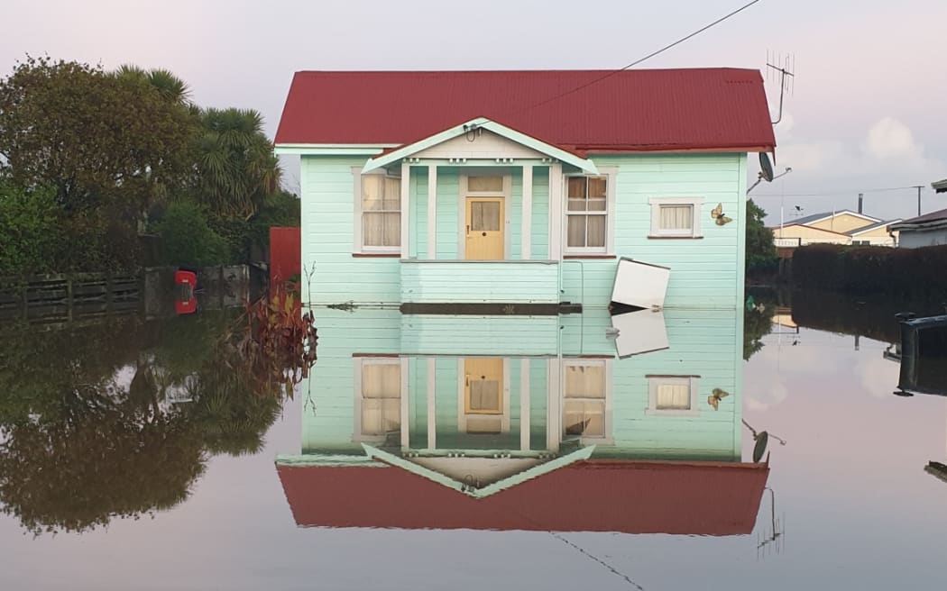 A flooded home in Wesport