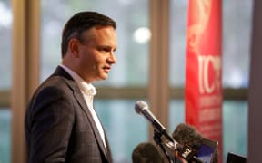Climate Change Minister James Shaw at the University of Canterbury announcing six projects tol be supported by the government’s clean-powered public service fund.
