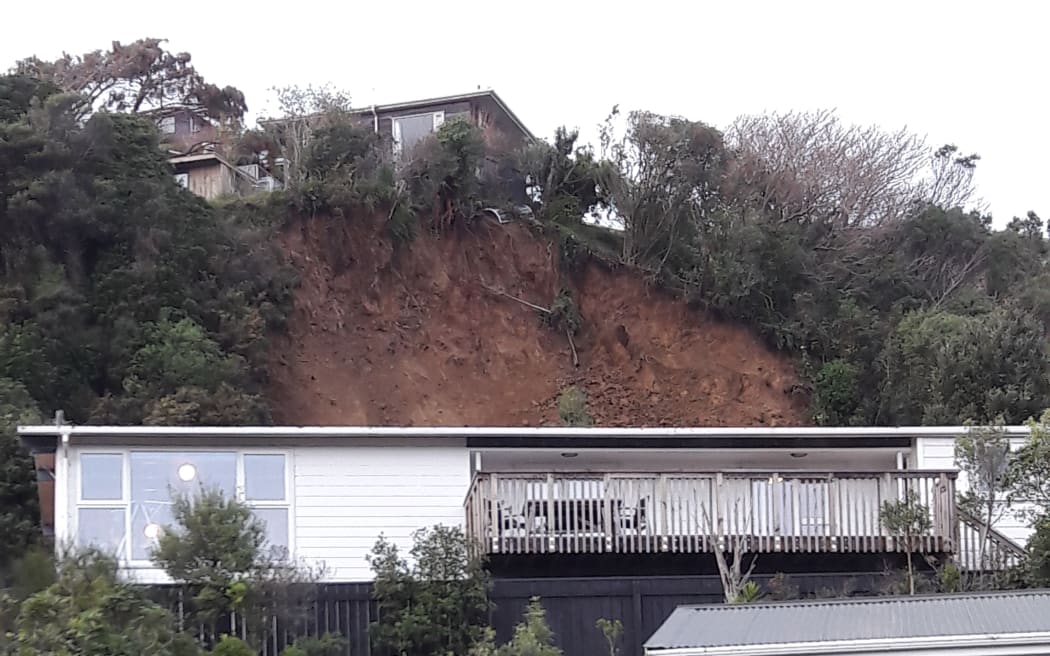 Residents surprised as large slip falls on part of Karori RNZ News