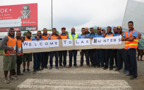 The PNG Hunters received a warm welcome on arrival in Lae.