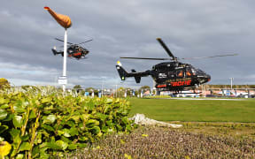 Two helicopters transports three rescued crew members to Southland Hospital in Invercargill, where their will be assessed.