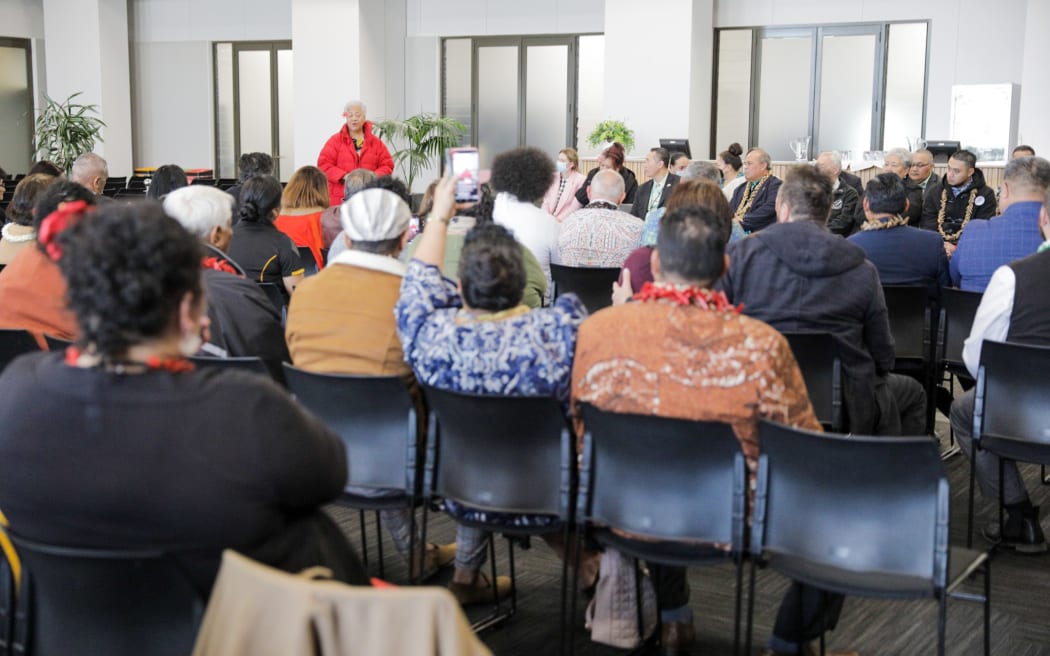 Samoa's Prime Minister Fiame Naomi Mata'afa at an address to horticulture industry leaders in Hawke's Bay on 16 June 2022.