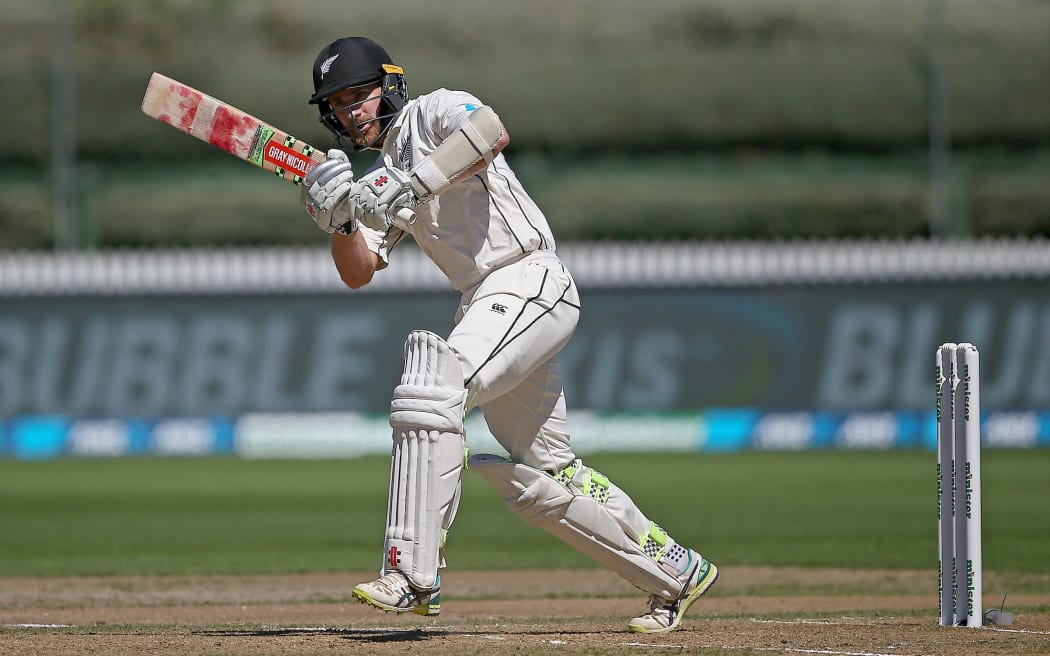 New Zealand captain Kane Williamson batting on Day 3 of the first cricket Test - New Zealand v Bangladesh played at Seddon Park, Hamilton