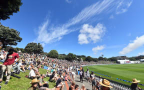 General View of the bank at the Basin Reserve Cricket Ground 2018
