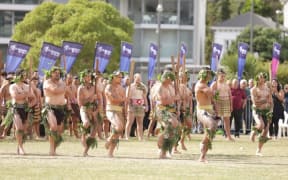 he powhiri to mark the start of the Te Matatini kapa haka festival in Wellington.