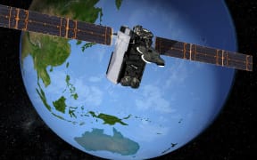 Artists impression of Kacific-1 satellite over the Pacific.