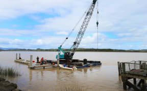 New pontoon being built in the Northern Wairoa River.