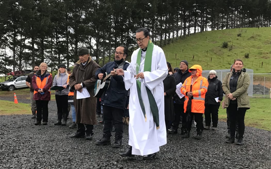 Archdeacon Fran Hokianga (Te Patu, Ngāti Kahu, Ngāi Takoto) blessed the Sweetwater site