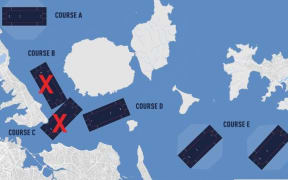 The map supplied by Emirates Team New Zealand showing the courses it says now won't be used for racing.