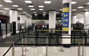 Terminal G security checkpoint of Miami International Airport is deserted on Saturday, January 12, 2019 after it was forced to shut down due to a shortage of security agents.