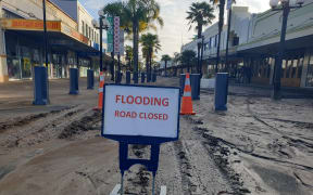 Emerson St, Napier, covered in silt on 10 November after torrential rain the day before.