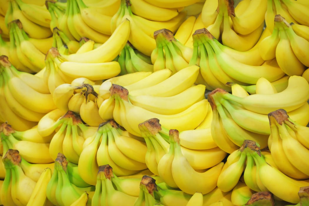 Pile of bananas on a market