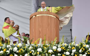 Pope Francis leads the Holy Mass at Phoenix Park in Dublin on August 26.