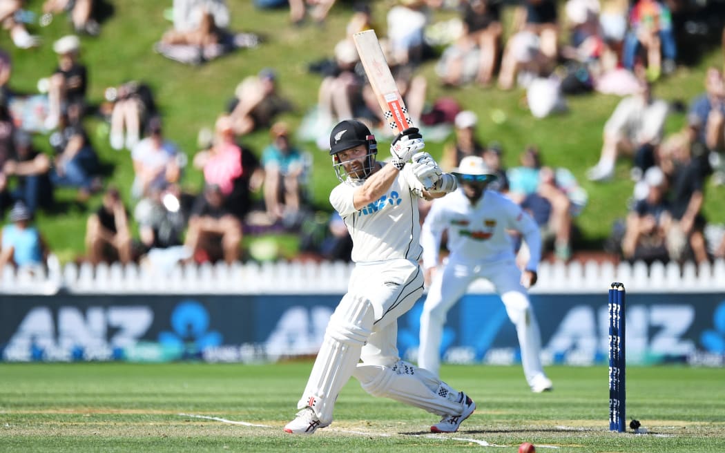 Black cap Kane Williamson on his way to a double century on day two of the second cricket test match between New Zealand and Sri Lanka.