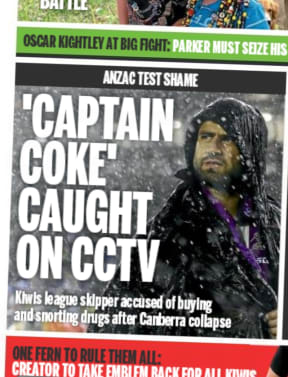 Sunday News front page "Captain Coke"