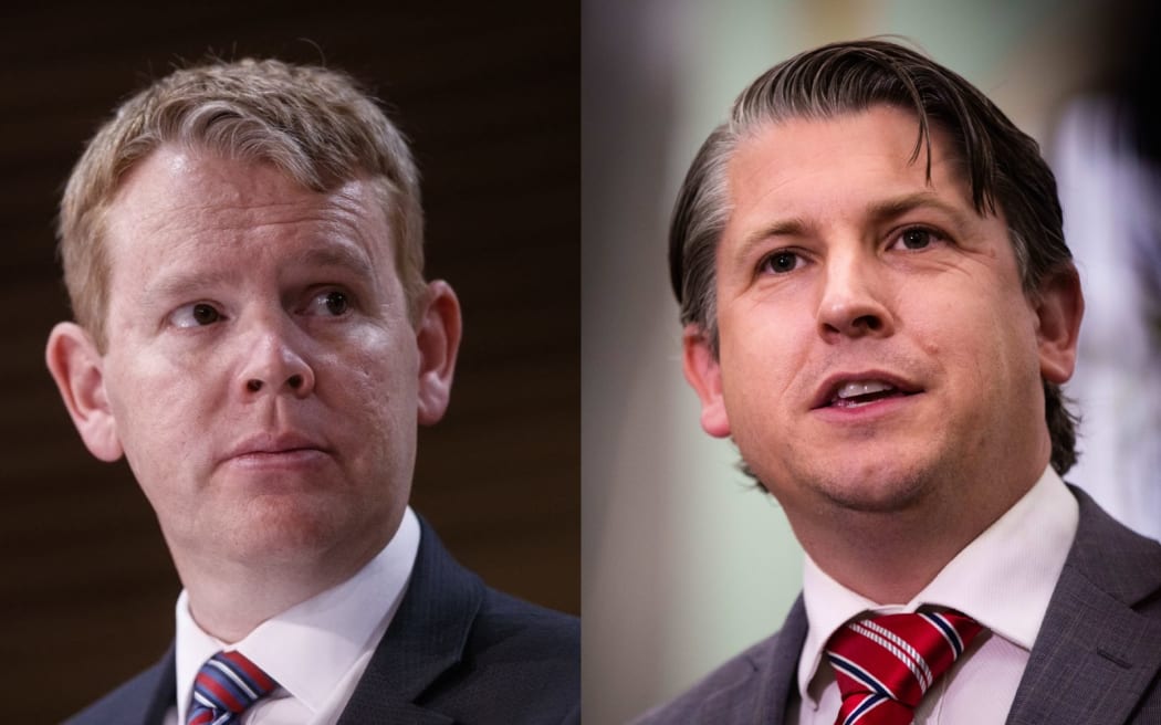 Education and Police Minister Chris Hipkins (left) and Transport Minister Michael Wood (right) are likely to be among the frontrunners to take over Labour's leadership, says political commentator Peter Wilson.