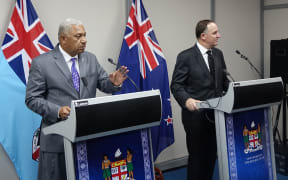 Frank Bainimarama and John Key.