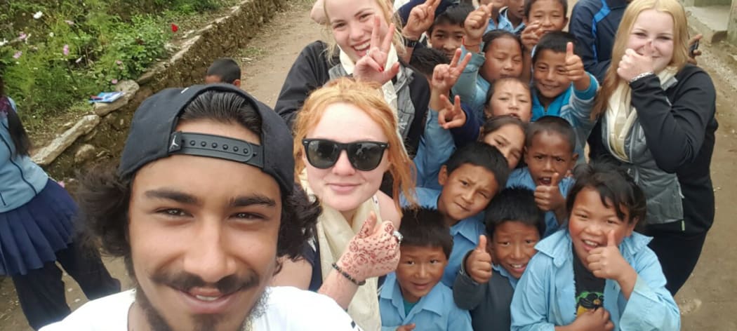 Students from the YMCA's Project Hope programme, in Nepal