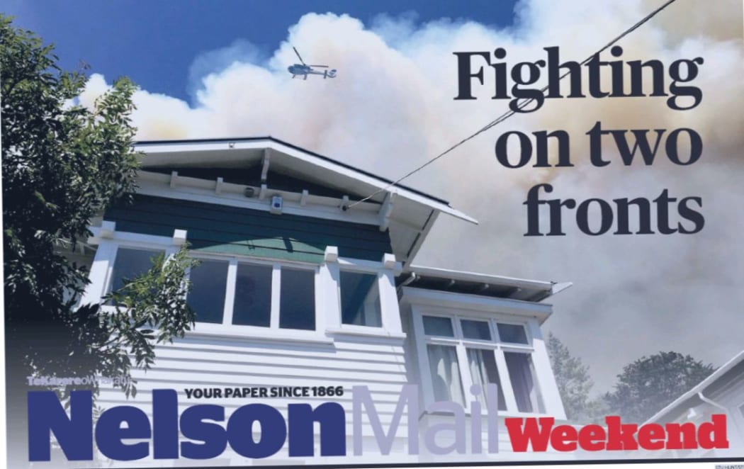 The front page of Nelson Mail's weekend edition.