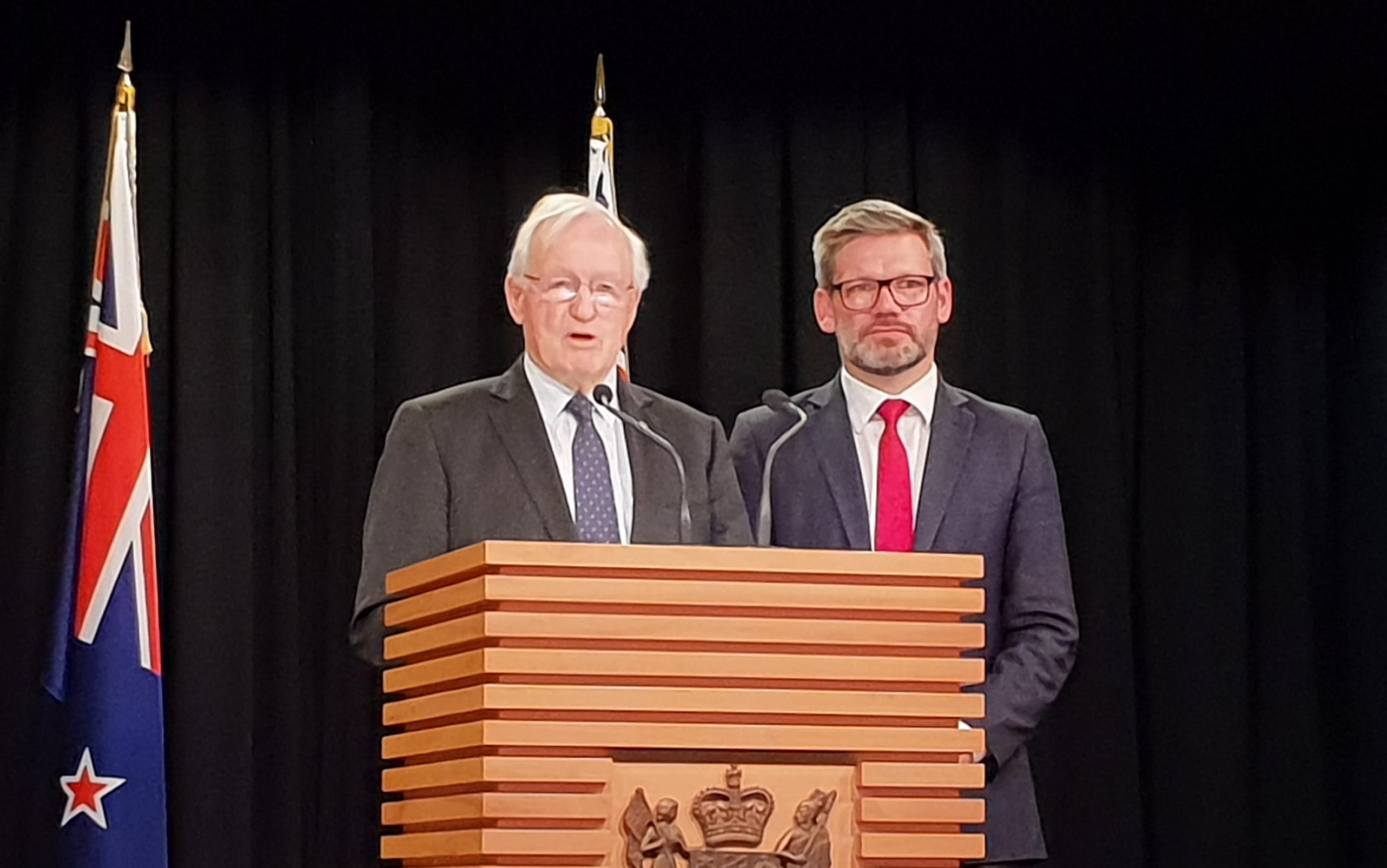 Former prime minister Jim Bolger and Minister of Workplace Relations Iain Lees-Galloway have announced a plan to set up Fair Pay Agreements.