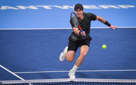 British Andy Murray pictured in action during a tennis match between British Andy Murray and Uruguayan Pablo Cuevas, in the second round of the men's singles tournament at the European Open ATP Antwerp, Thursday 17 October 2019 in Antwerp.