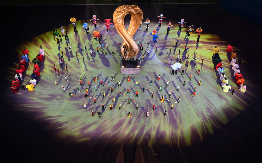 Dancers perform during the opening ceremony ahead of the Qatar 2022 World Cup Group A football match between Qatar and Ecuador at the Al-Bayt Stadium in Al Khor, north of Doha on 20 November, 2022.