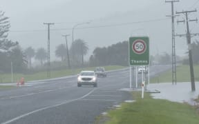 Heavy rain near Thames caused flooding which resulted in the closure of Kauaeranga Valley Road.