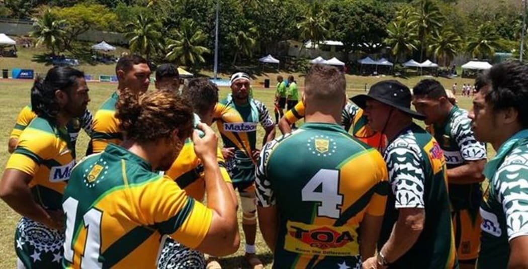 The Cook Islands Sevens team during the 'Sevens in Heaven' competition.