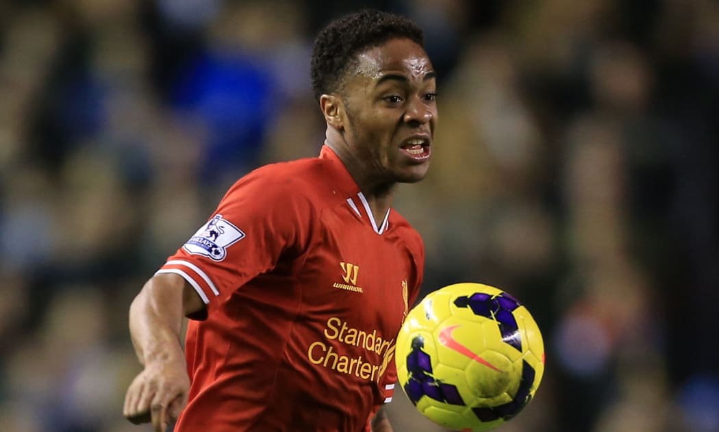 Liverpool's Raheem Sterling in action.