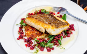 Snapper with citrus and lentil salad