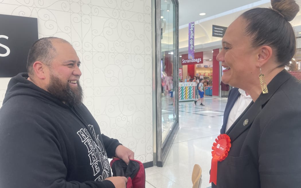 Deputy Labour leader Carmel Sepuloni campaigning at The Palms shopping centre in Christchurch.