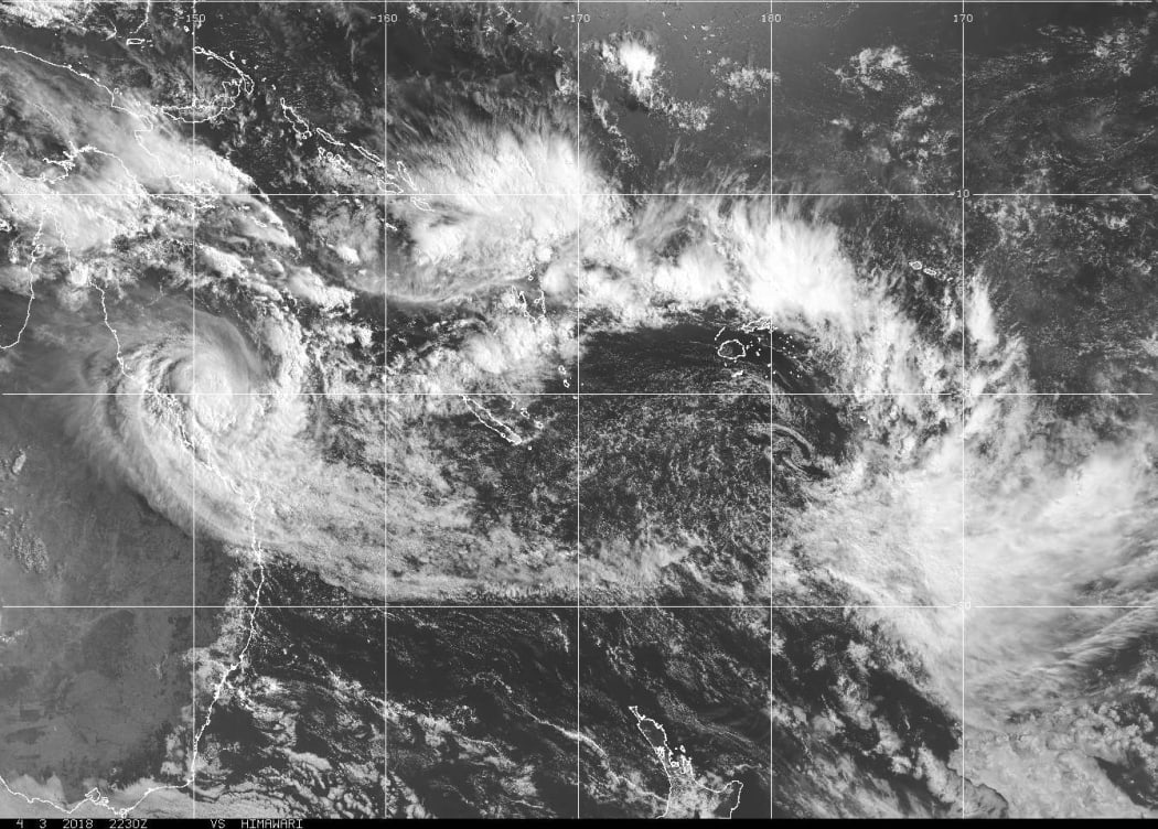 Sateliite image showing weather system over SW Pacific, April 4 2018