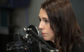 Prime Minister Jacinda Ardern in the RNZ Auckland studio for Morning Report. 30 October 2017.