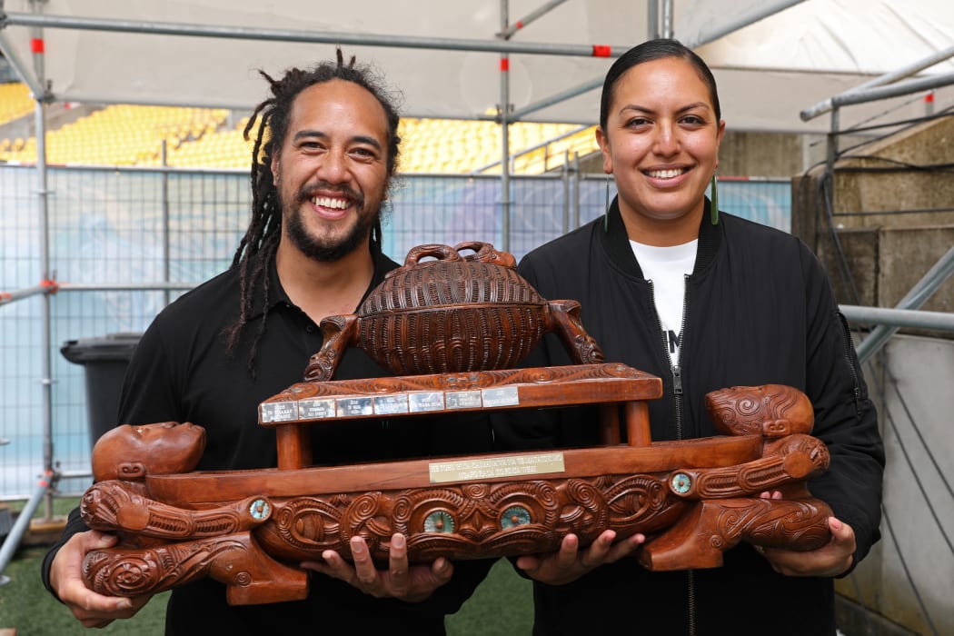 Kawariki Morgan and Marama Jones, leaders of Ngā Tūmanako, Te Toa Whakaihuwaka o Te Matatini.