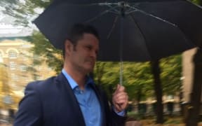 Chris Cairns arriving at Southwark Crown Court in London.