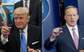 Donald Trump, left, and his press secretary Sean Spicer.