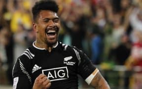 Ardie Savea in action at the Wellington Sevens.