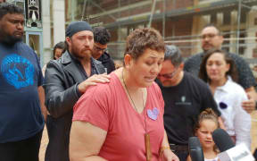 Kirsten Holtz asked people to be kind to one another outside court today.