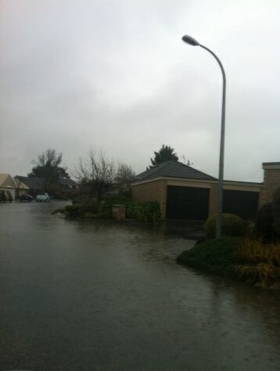 Flooding at Wilshire Court near the resthome.