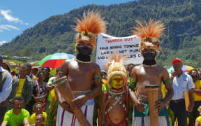 Demonstration against Barrick Niugini at the Porgera mine