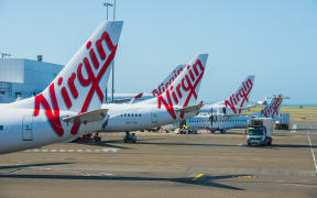Virgin Australia fleet at Sydney Domestic Airport.
