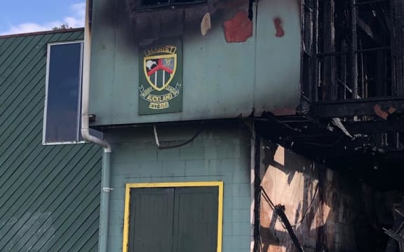 Marist Saints Rugby League clubrooms at Mt Albert, gutted in the fire on Nov 16 2023