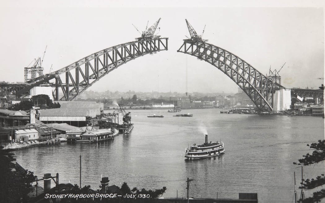 Sydney Harbour Bridge under construction, 1930.
