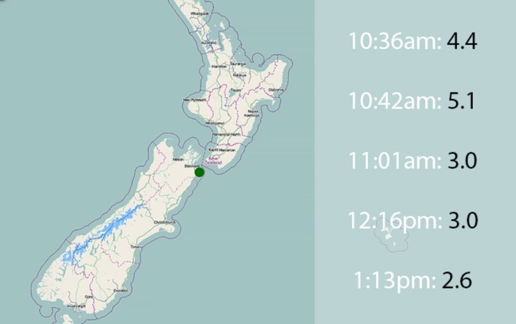 Seddon earthquake map